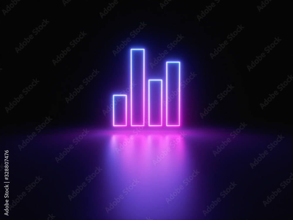 Blue and purple neon light icon isolated in black background. Vibrant colors, laser show. 3d rendering - illustration. Blue and purple neon light icon isolated in black background. Vibrant colors, laser show. 3d rendering - illustration.