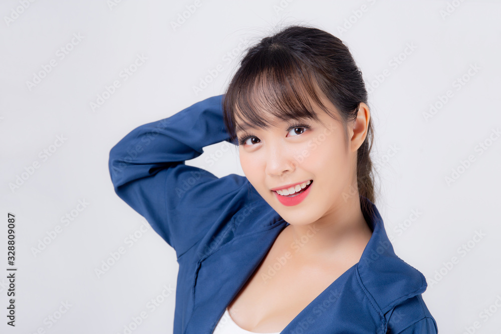 beautiful portrait young business asian woman standing with confident and joy isolated on white background, asia businesswoman career secretary or accountant work success with cheerful and happy. beautiful portrait young business asian woman standing with confident and joy isolated on white background, asia businesswoman career secretary or accountant work success with cheerful and happy.