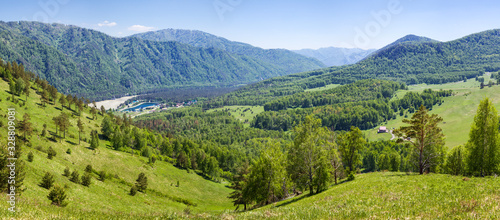 Summer in the mountains, mountain valley, panorama landscape