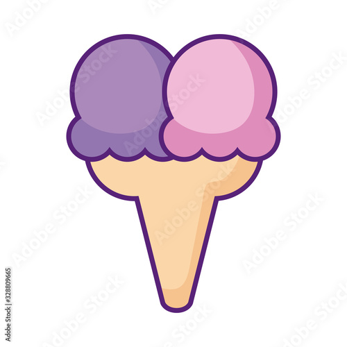 ice cream cone icon, flat style