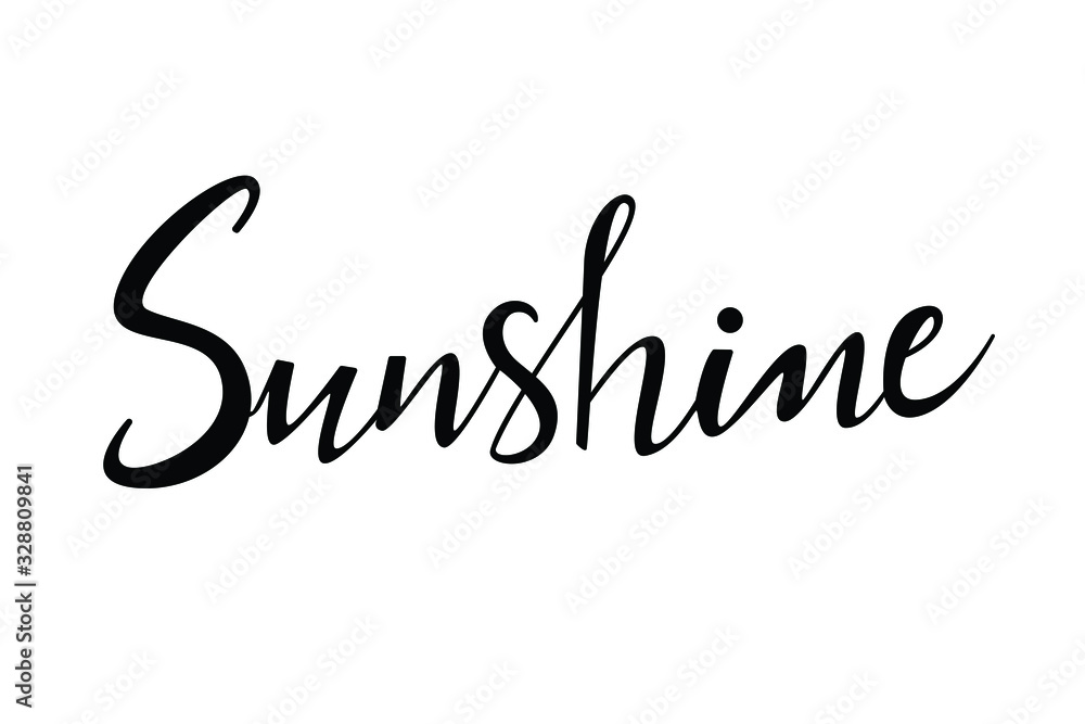 sunshine text in brush style vector