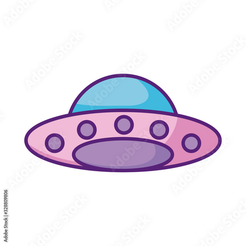 flying saucer icon, flat style