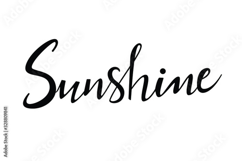 sunshine text in brush style vector