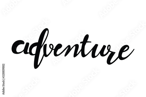 adventure text in brush style vector