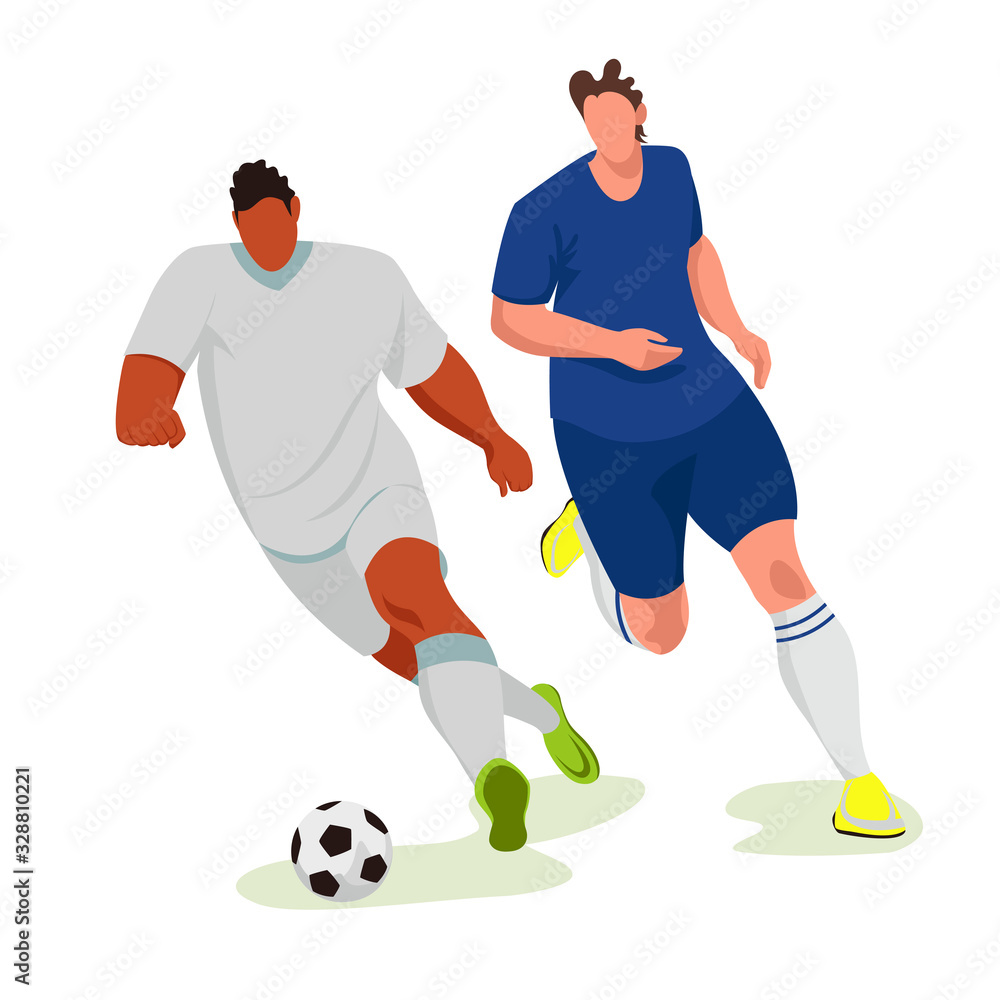 football. footballers. vector image of people playing ball. sports game