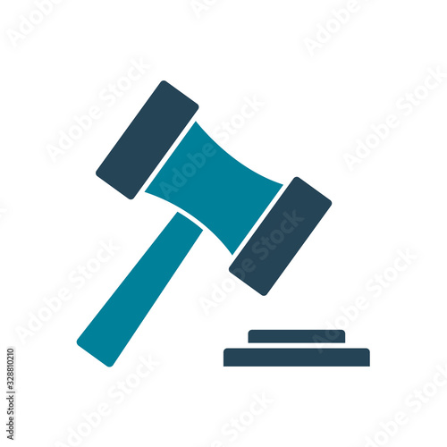 Isolated law hammer silhouette style icon vector design