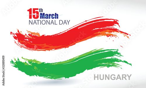 The national day celebration of Hungary with its tricolors photo