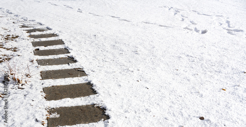 The path of the park after the snow