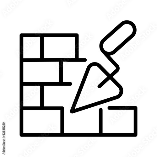 Bricklayer Bricklaying Icon Symbol Illustration Design