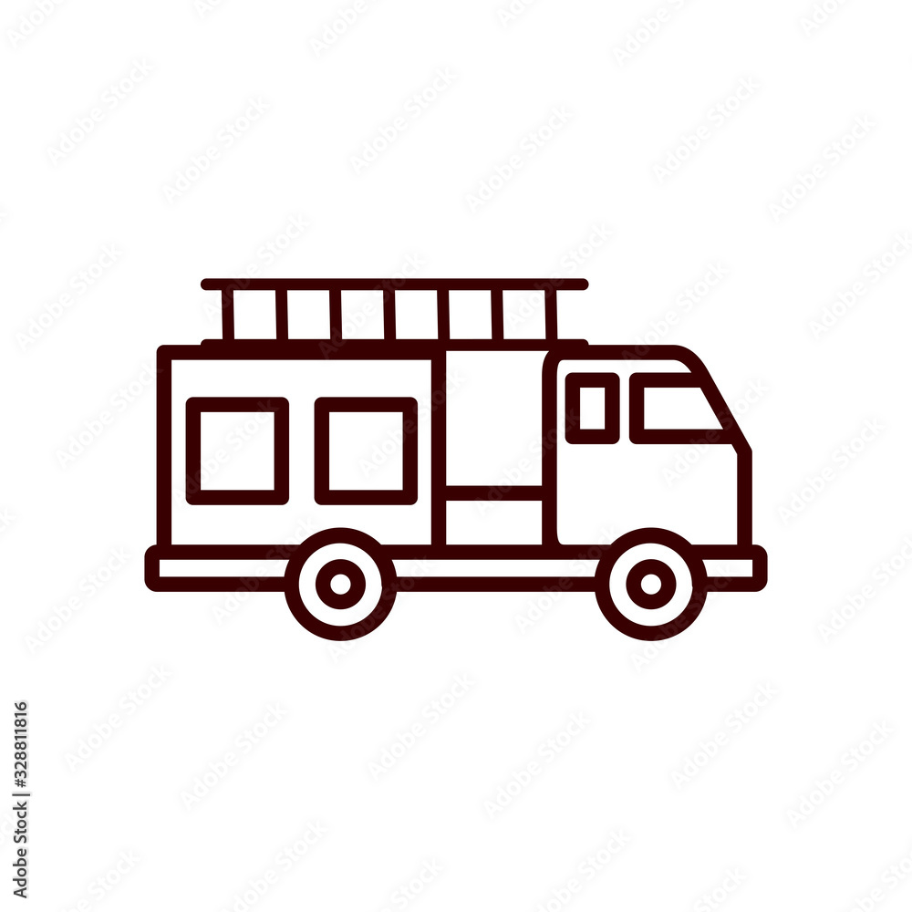fire truck line style icon vector design fire truck line style icon vector design
