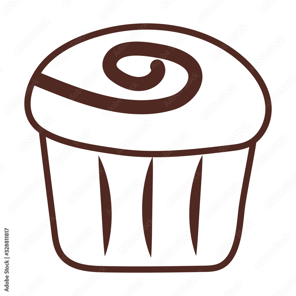 delicious cupcake, line style icon delicious cupcake, line style icon