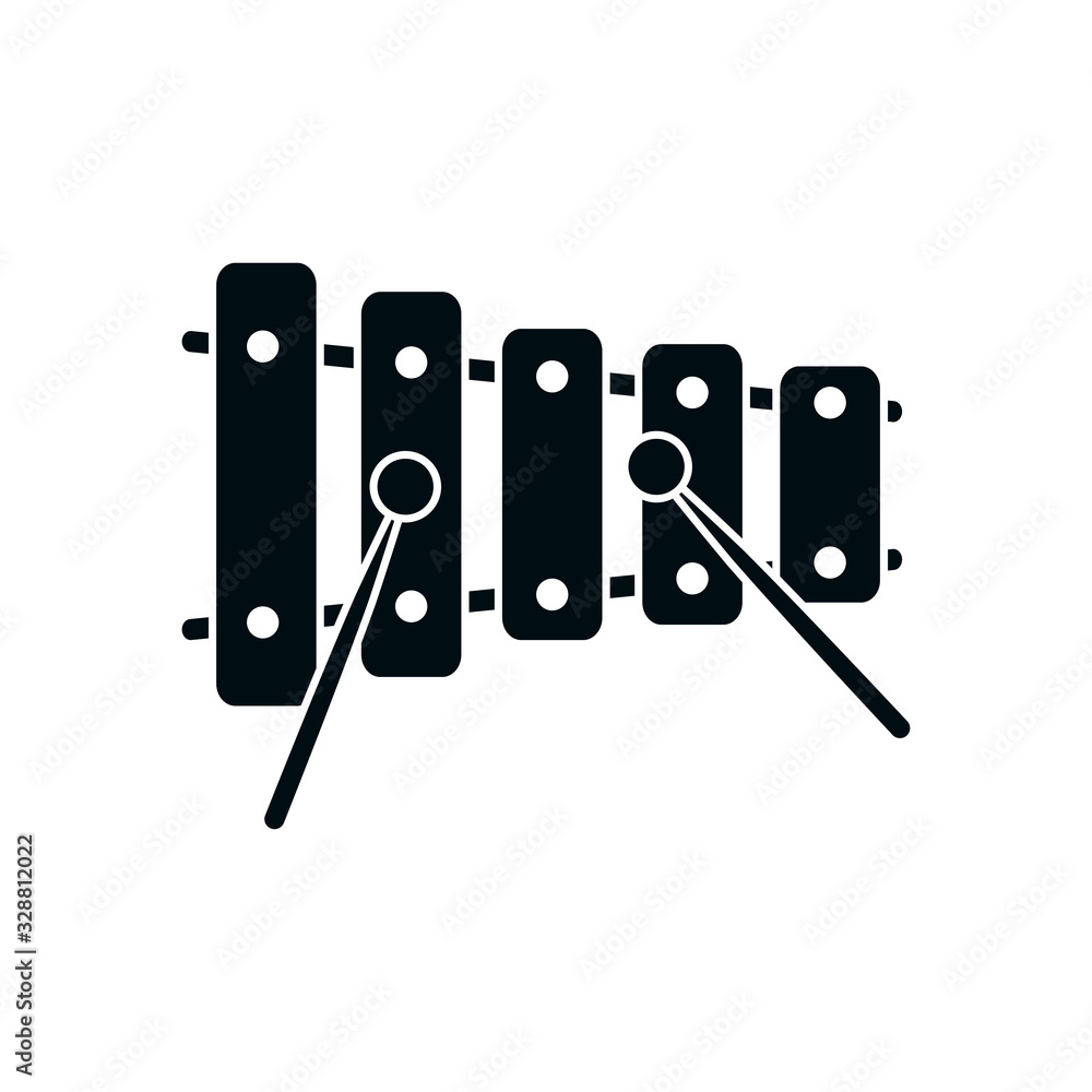 xylophone instrument silhouette style icon vector design xylophone instrument silhouette style icon vector design