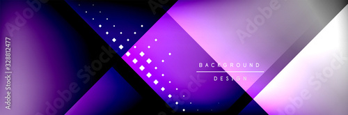 Abstract background - squares and lines composition created with lights and shadows. Technology or business digital template