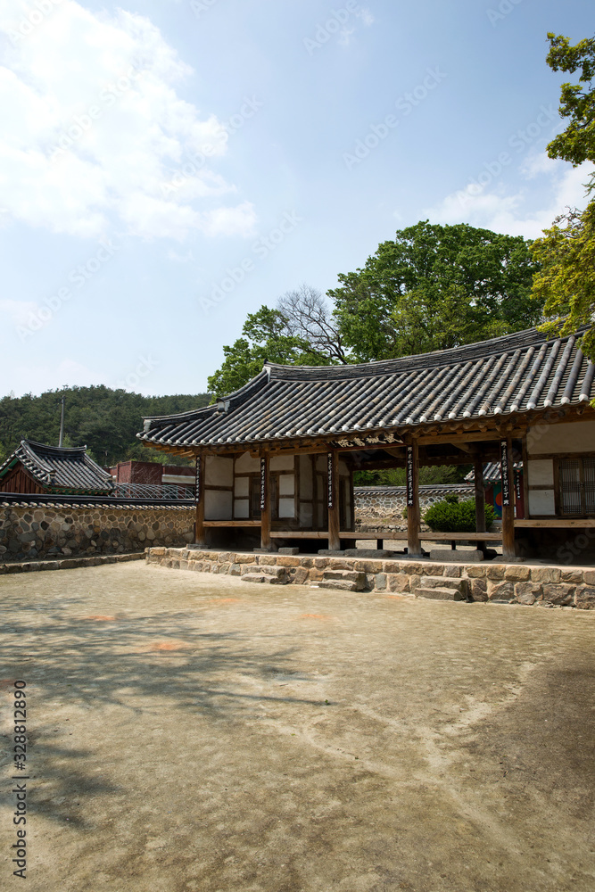 Museongseowon Confucian Academy in Miryang-si, South Korea. Seowon is a school of Joseon Dynasty. Museongseowon Confucian Academy in Miryang-si, South Korea. Seowon is a school of Joseon Dynasty.