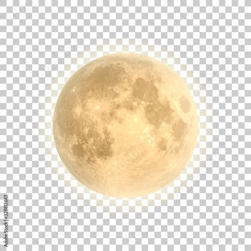 Fototapete Full moon isolated with background, vector