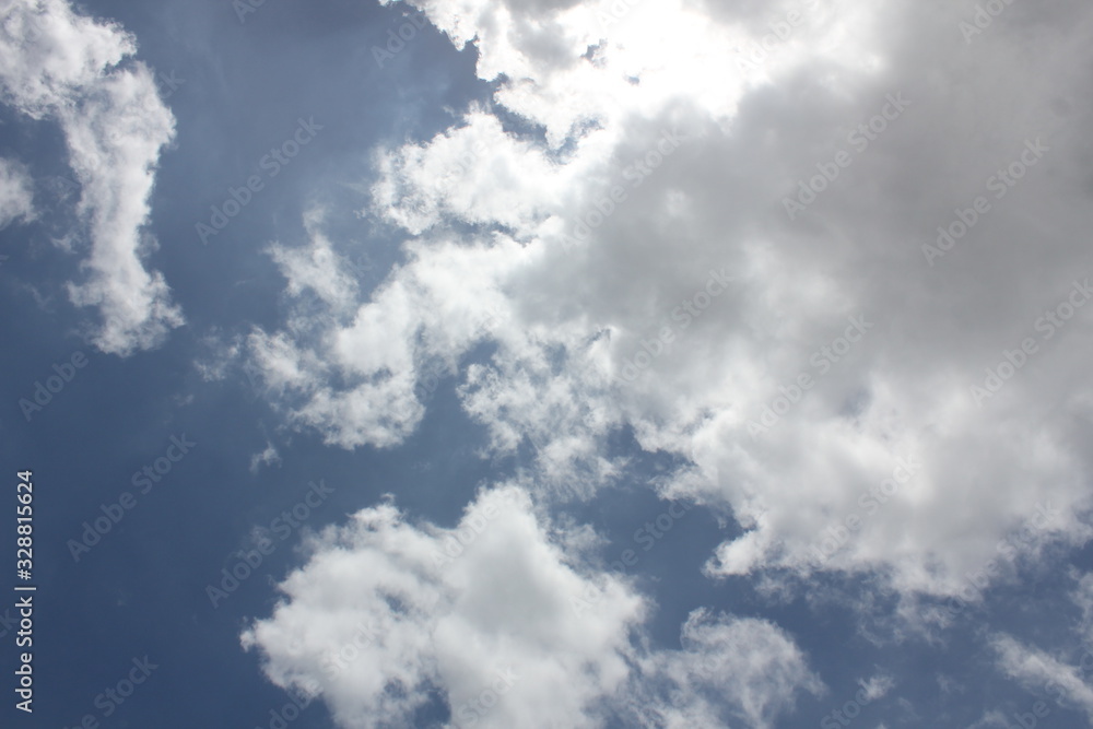 Fototapeta premium Blue sky with big cloud on sunny day in summer