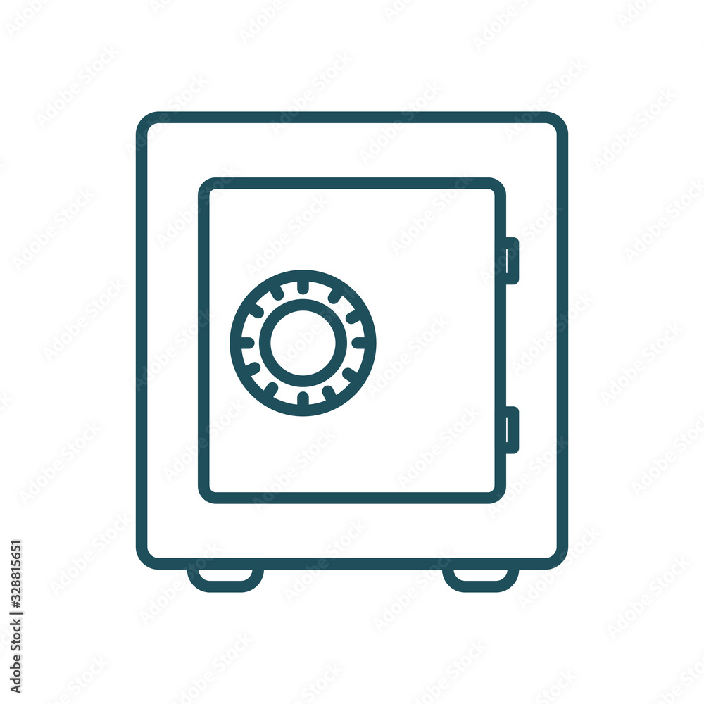 Isolated money strongbox line style icon vector design Isolated money strongbox line style icon vector design