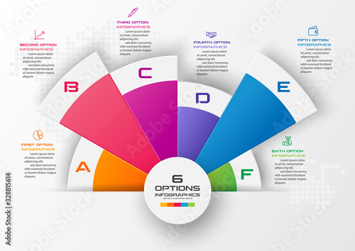 Infographic template,Business concept with 6 options,Vector illustration.