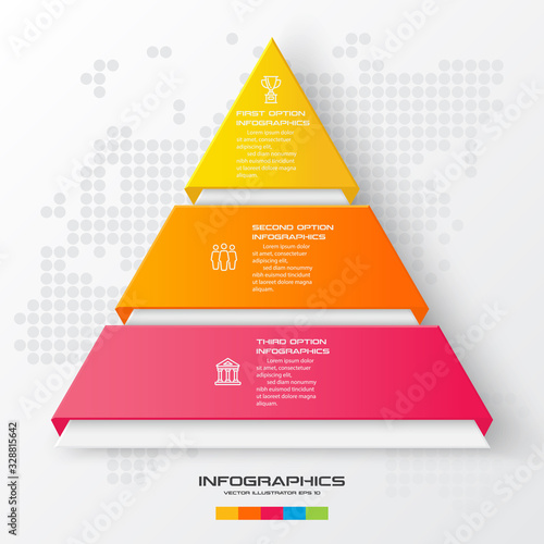 Business concept design with triangle and 3 options,Infographic template can be used for presentation,Vector illustration.