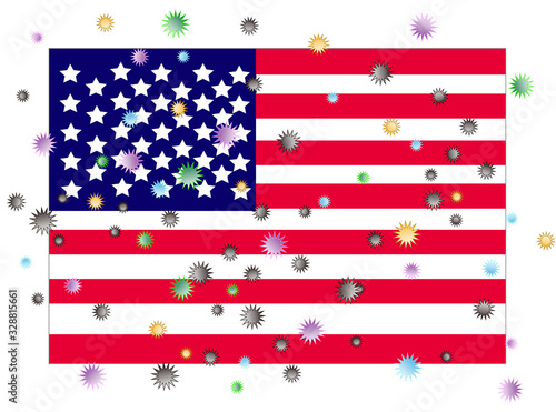 アメリカにウイルスの感染が広がったイメージ画像