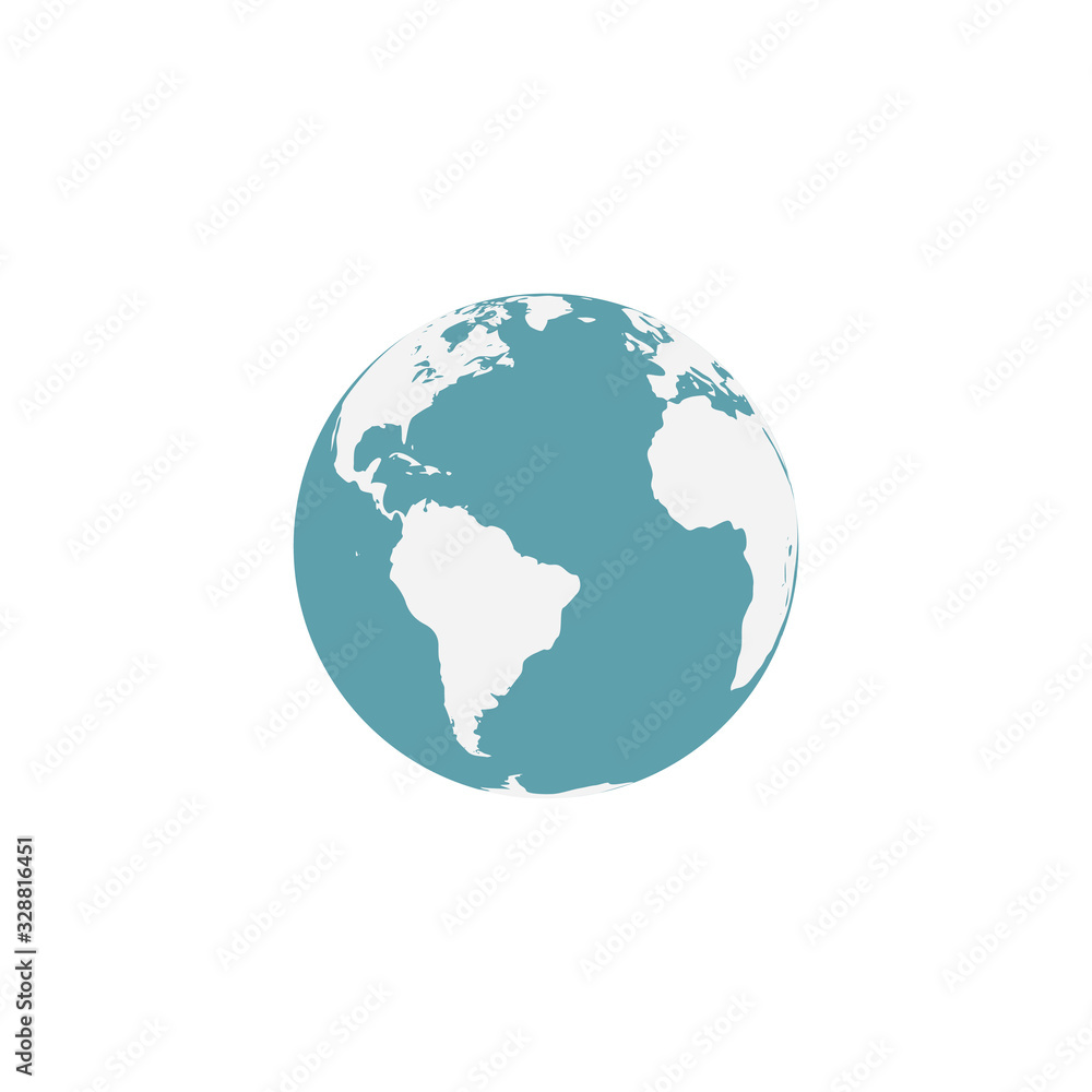 Vector globe icon. Earth icon. Stock vector illustration isolated on white background.
