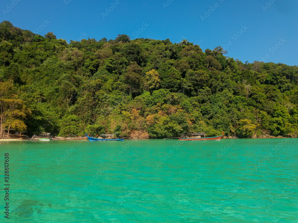 Beach and tropical sea, Surin Island, Phang-Nga Province, Thailand.