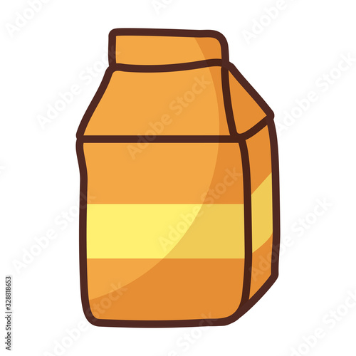milk box on white background