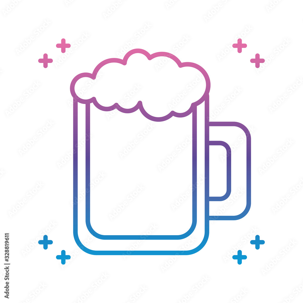 beer mug icon, gradient line style beer mug icon, gradient line style
