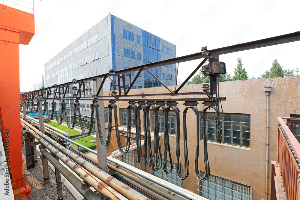 Fototapeta premium Electric power facilities are in factories.
