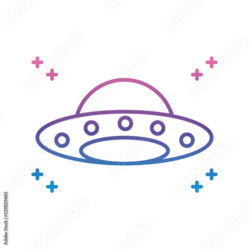 flying saucer icon, gradient line style