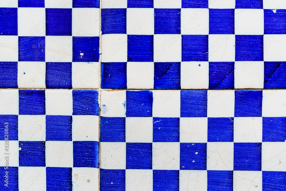 Fototapeta premium blue tile on the wall