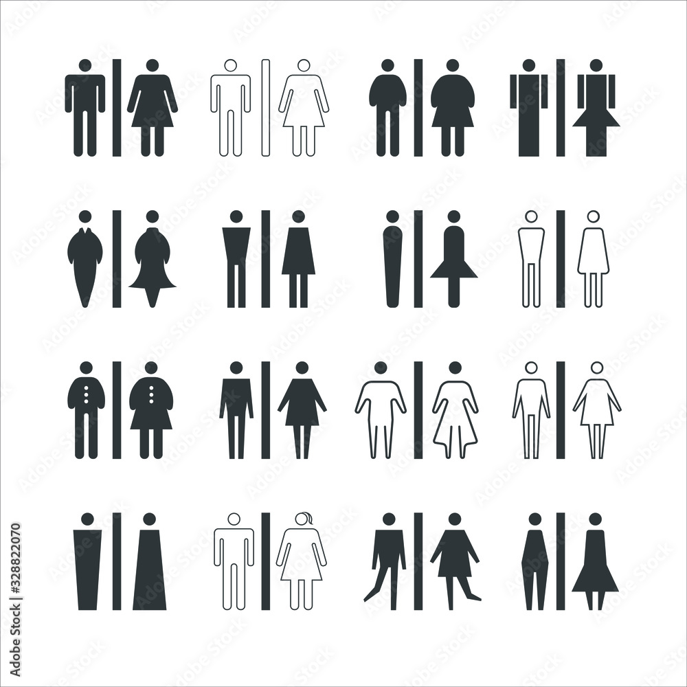 Restroom male and female sign vector illustration