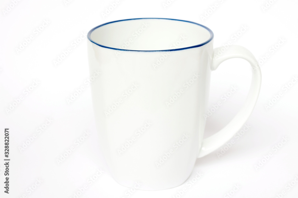 White ceramic mug isolated on white background White ceramic mug isolated on white background