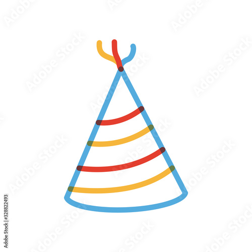 Isolated party hat multiply line style icon vector design
