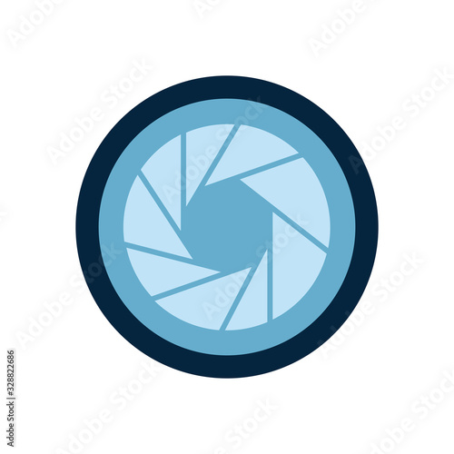 Isolated camera lens flat style icon vector design