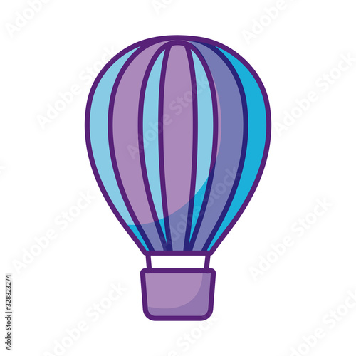hot air balloon icon, flat style