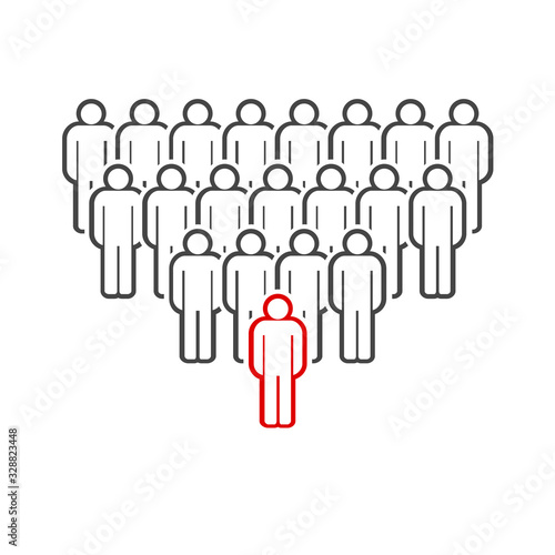 People icon. Group of people. Standing people vector line icon isolated on white background