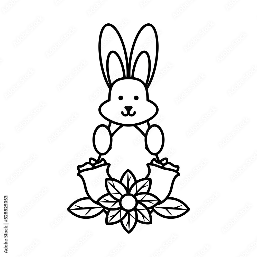 cute bunny in a christmas gift box on white background cute bunny in a christmas gift box on white background