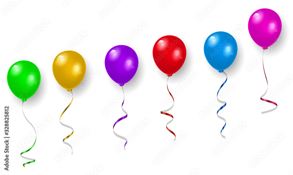Set color balloons, confetti concept design template holiday Happy Day, background Celebration Vector illustration. Set color balloons, confetti concept design template holiday Happy Day, background Celebration Vector illustration.