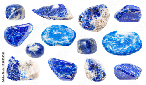Fotografie set of various Lazurite (Lapis lazuli) gemstones
