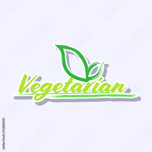 plant based natural product sticker organic healthy vegan market logo fresh food emblem badge design flat vector illustration