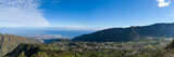 Beatiful panoramic view over Reunion island green tropical landscape