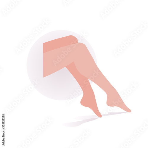 beautiful womens legs with smooth skin after depilation isolated on white background vector illustration