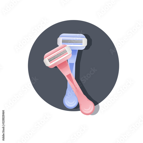 womens shaving razors for silky smooth skin hair removal skincare concept vector illustration