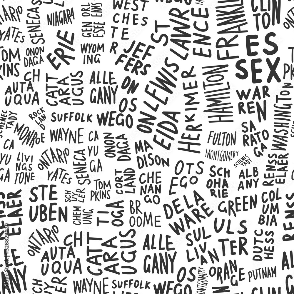 Seamless pattern of words. Hand-drawn calligraphy. Seamless pattern of words. Hand-drawn calligraphy.