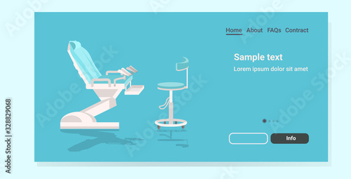 modern gynecological chair medical equipment gynecologist workplace healthcare gynecology concept horizontal copy space vector illustration