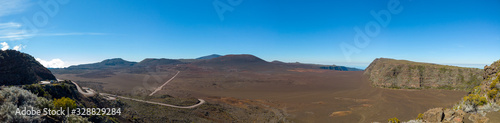 Beautiful panoramic view or Reunion island volcano