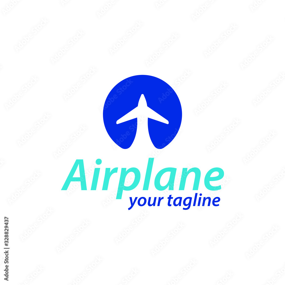 Airplane Travel Flight Logo with blue color Airplane Travel Flight Logo with blue color