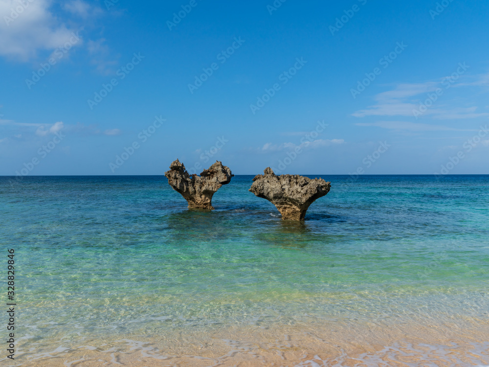 Horizontal Image of Heart Rocks in Kourijima, Okinawa, Japan Horizontal Image of Heart Rocks in Kourijima, Okinawa, Japan