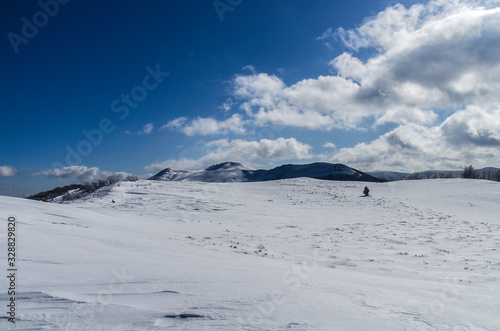 Fototapeta Naklejka Na Ścianę i Meble -  Bieszczady zimą połoniny